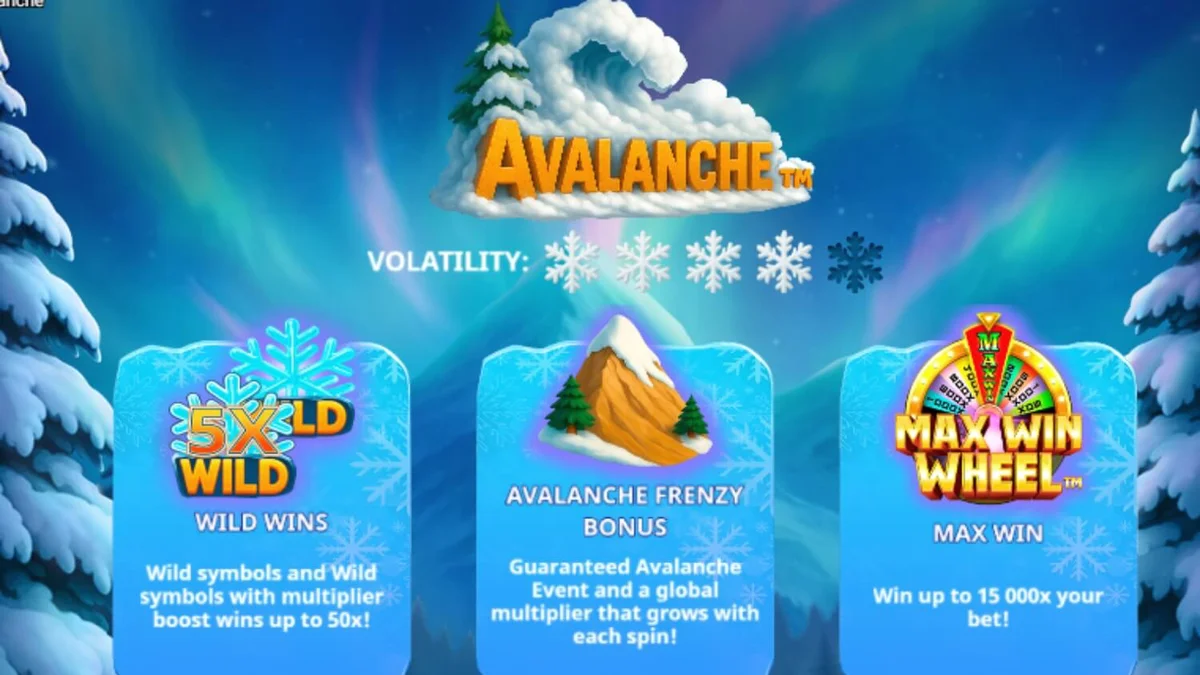 Isang masayang yeti sa isang nagyeyelong mountain background ng Avalanche slot